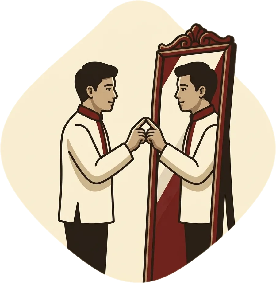 Illustration of "sarili" (self; own)