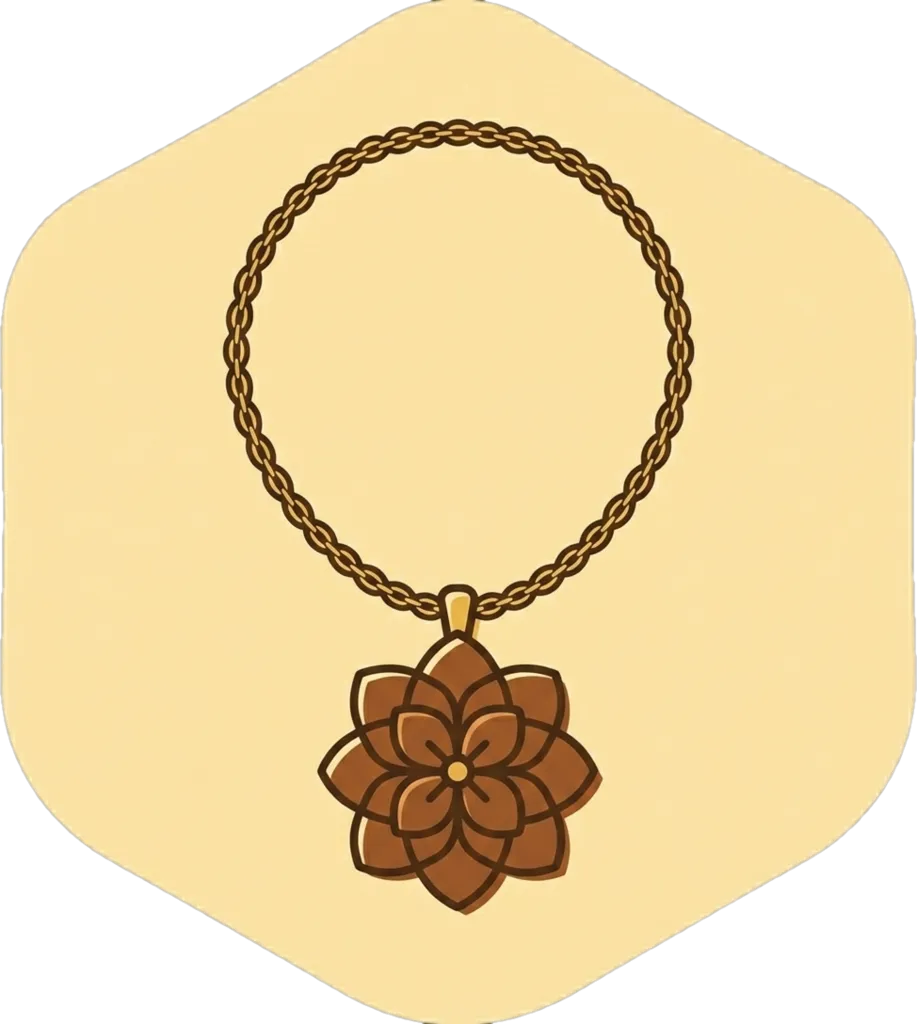 Illustration of the root word "kuwintas" (necklace)