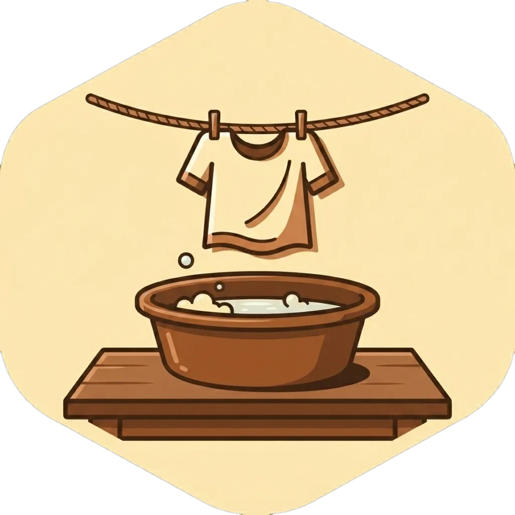 Illustration of "laba" (laundry (washing clothes))