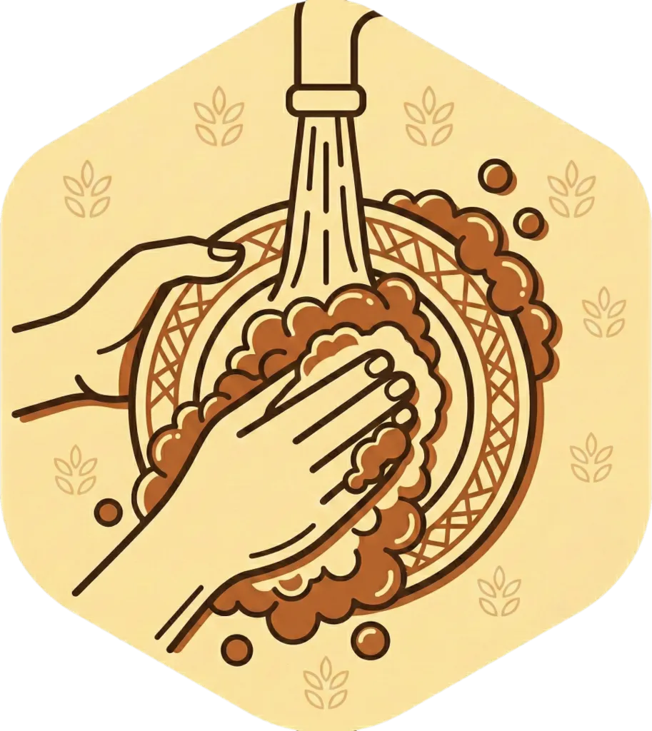 Illustration of "maghugas" (to wash)