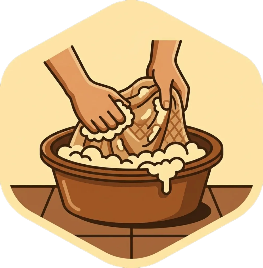 Illustration of "maglaba" (to wash clothes)
