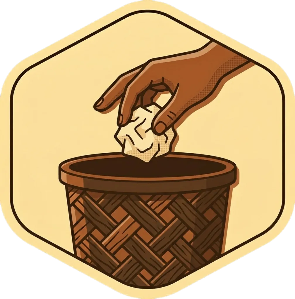 Illustration of "magtapon" (to throw away)