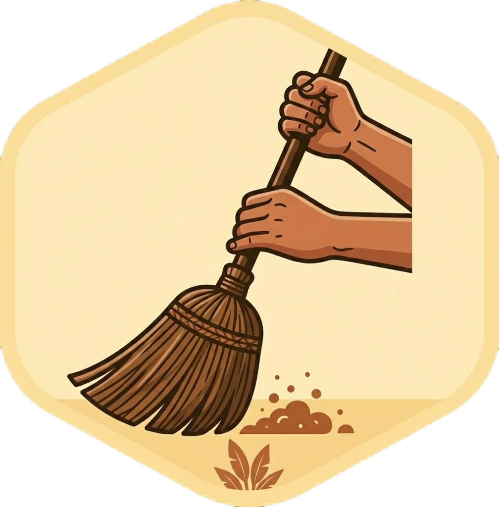 Illustration of "magwalis" (to sweep)