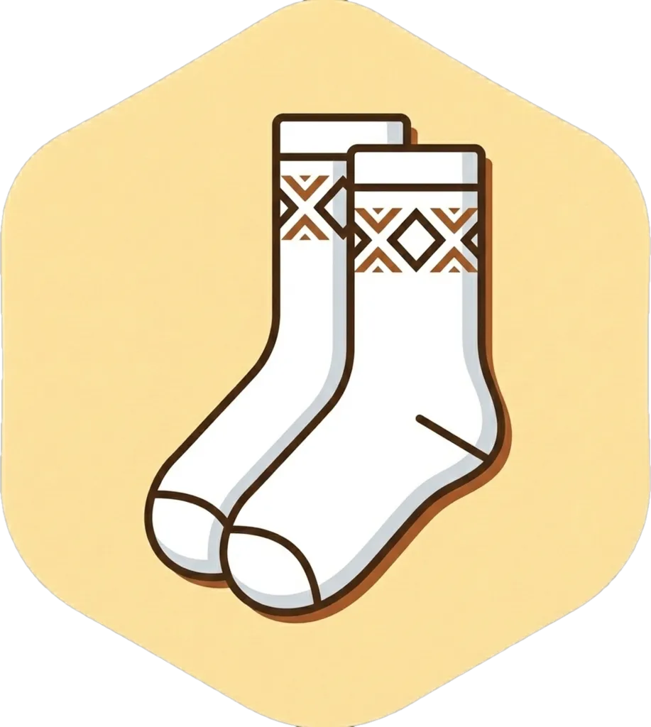 Illustration of the root word "medyas" (socks)