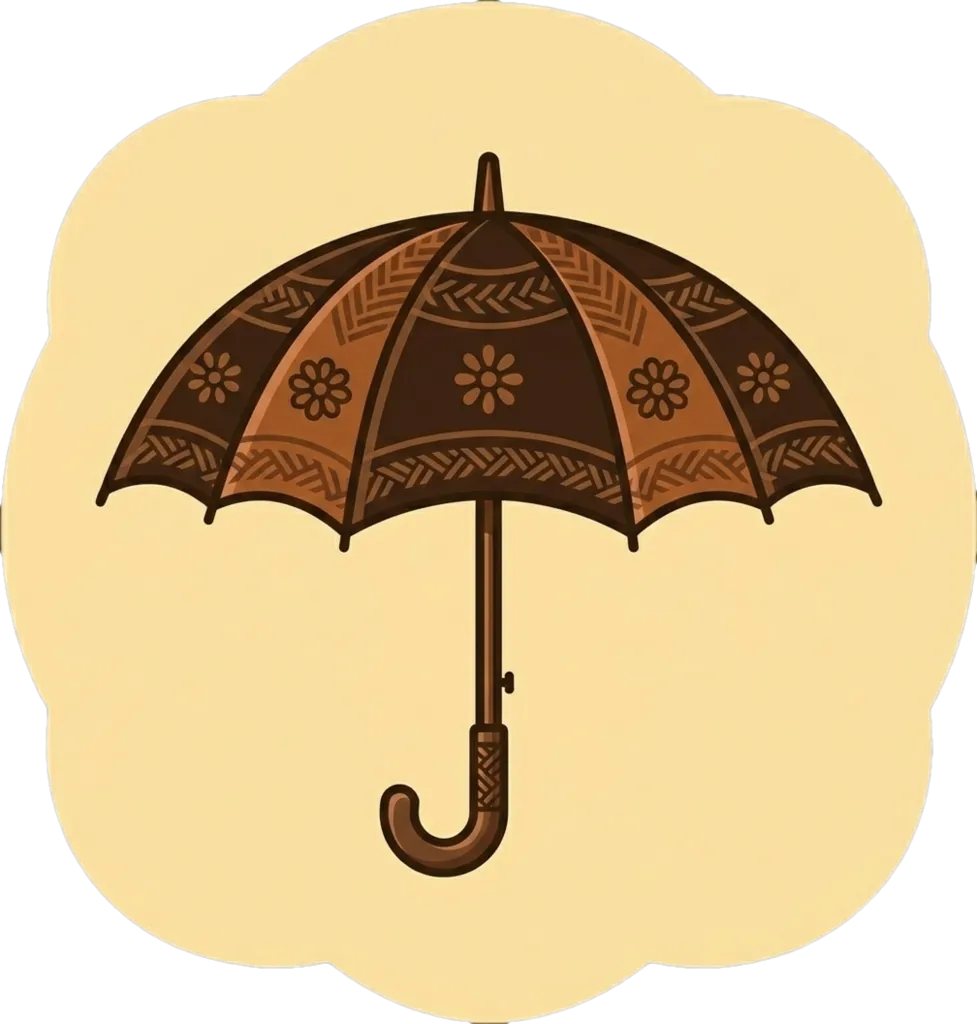 Illustration of the root word "payong" (umbrella)
