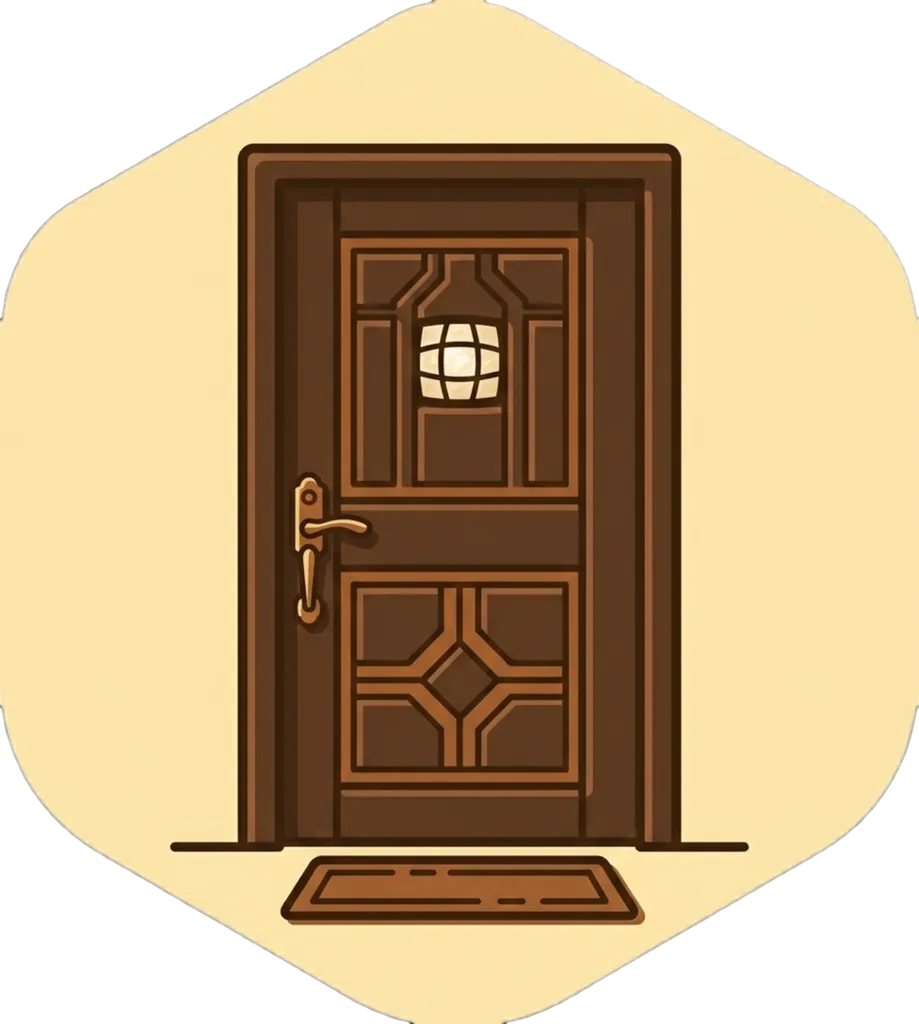 Illustration of the root word "pinto" (door)