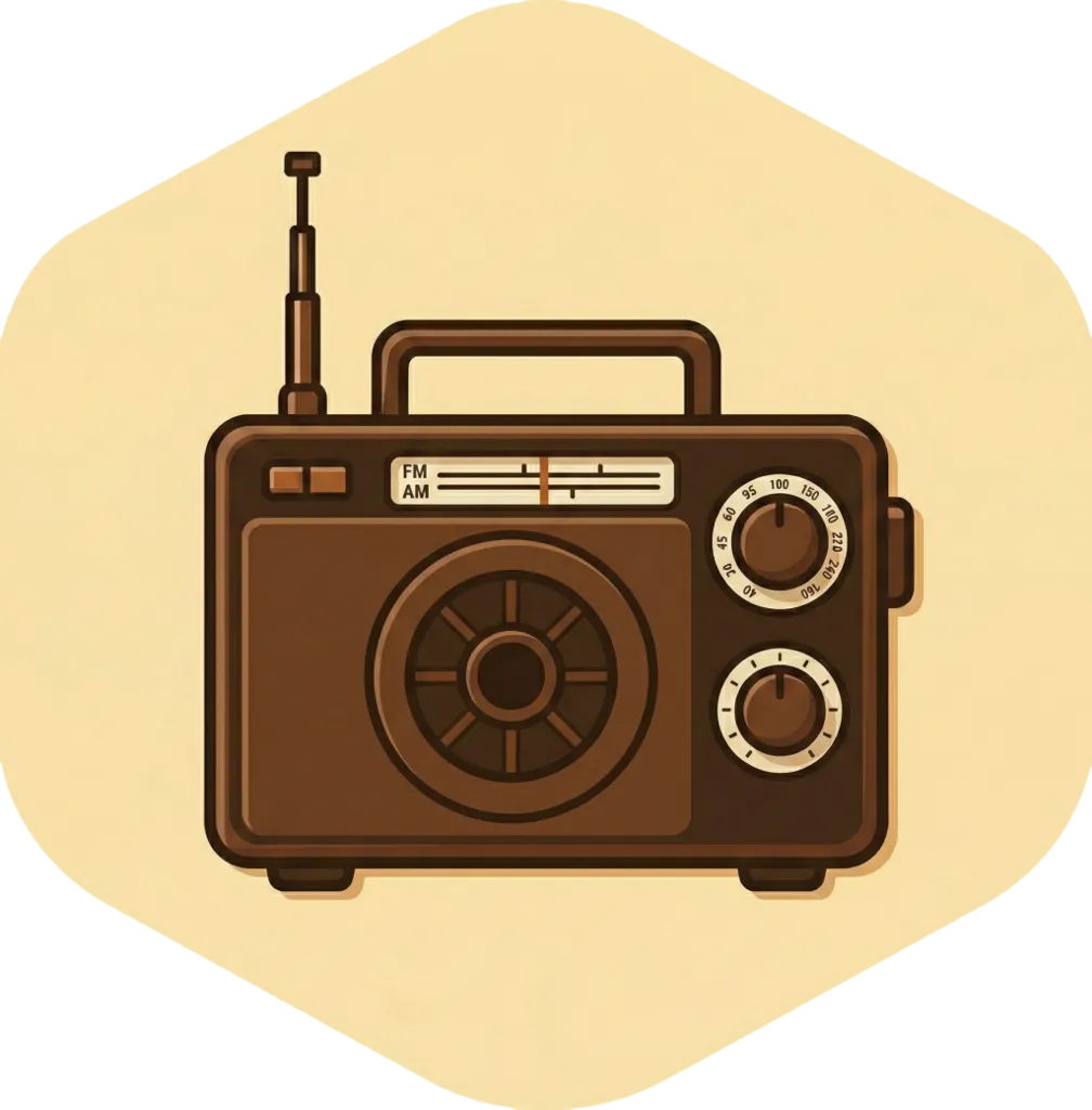 Illustration of "radyo" (radio)