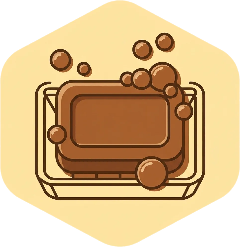 Illustration of the root word "sabon" (soap)