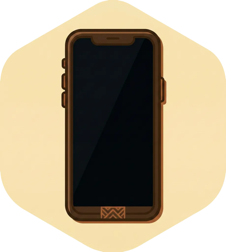Illustration of the root word "selpon" (mobile phone)