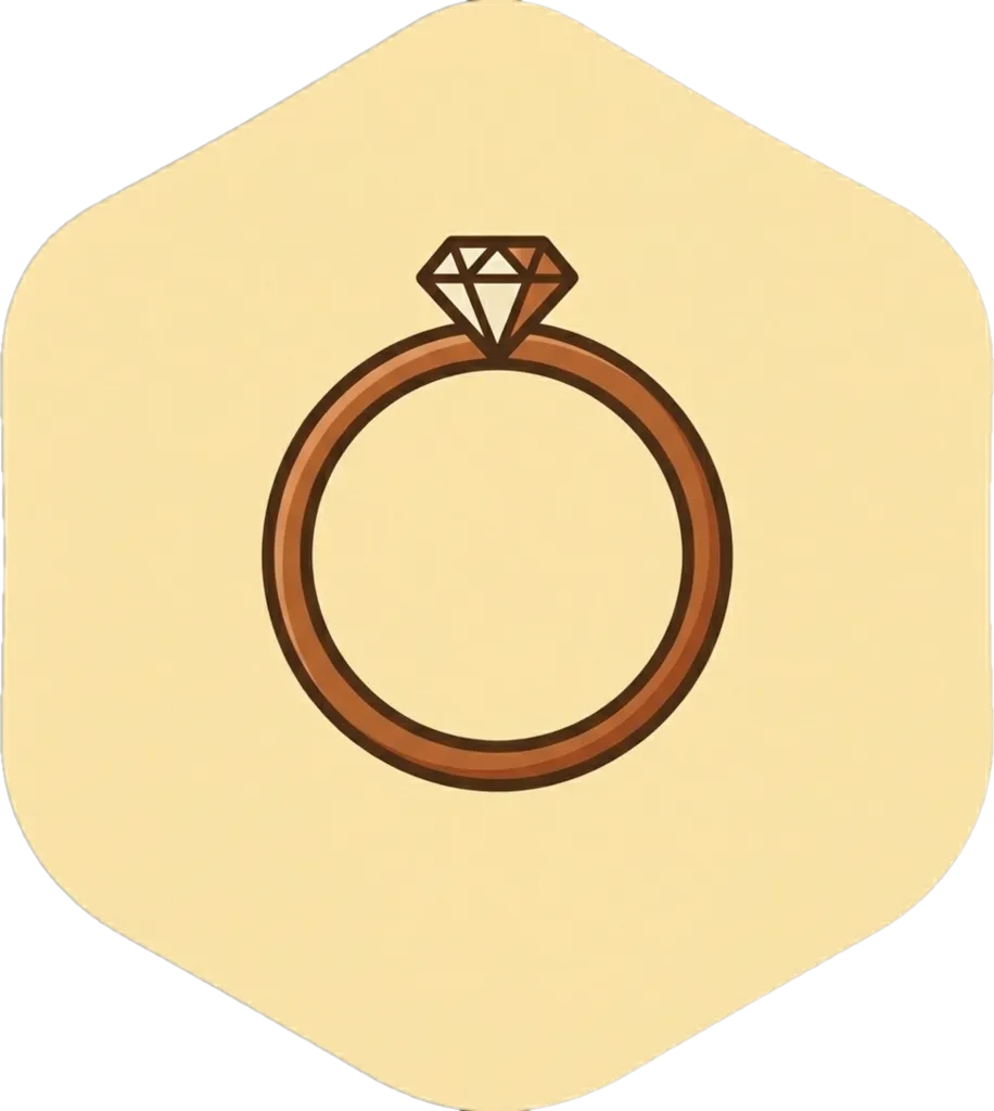 Illustration of the root word "singsing" (ring (jewelry))