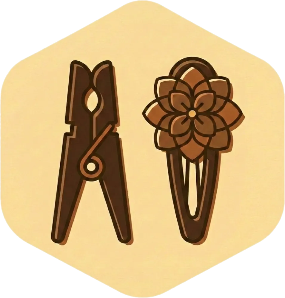 Illustration of the root word "sipit" (hair clip; clothespin; tong)