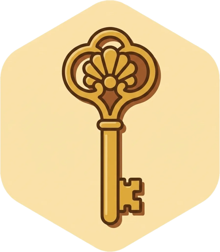 Illustration of the root word "susi" (key; to lock; detailed)