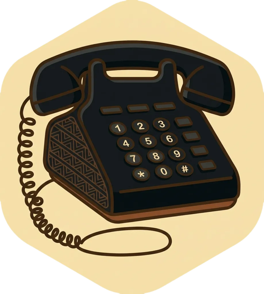 Illustration of the root word "telepono" (telephone)