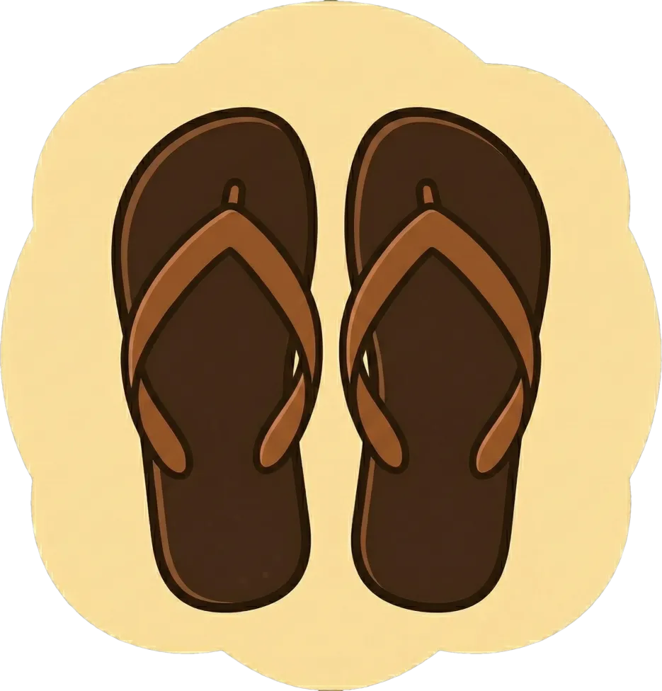 Illustration of the root word "tsinelas" (flip-flops; slippers)