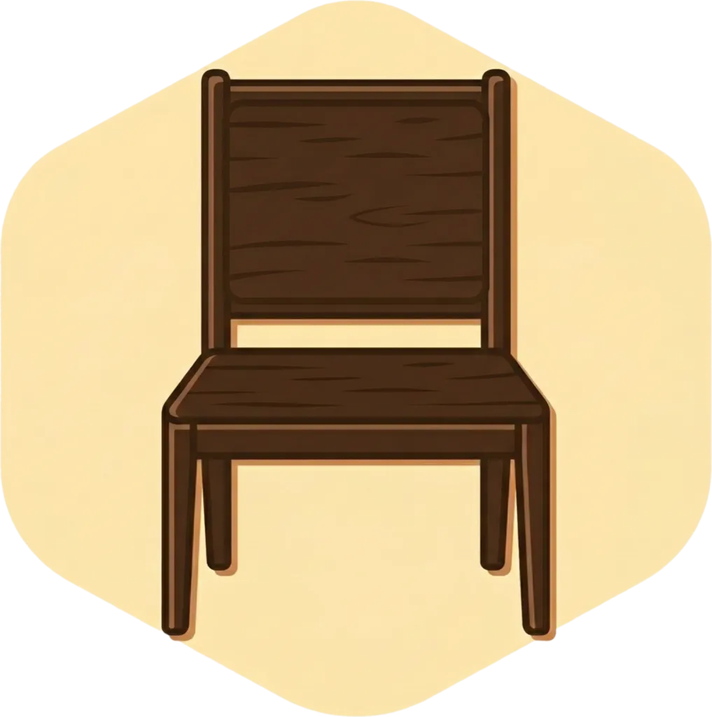 Illustration of "upuan" (chair or seat)