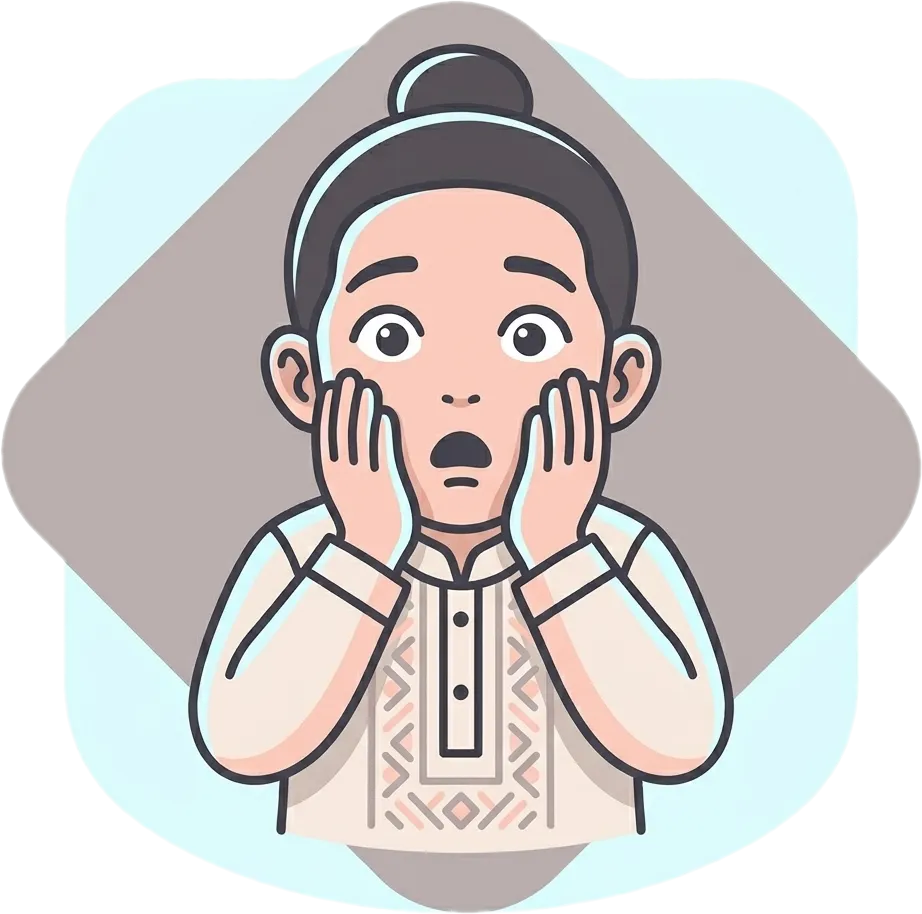 Illustration of "gulat" (shock; surprise)