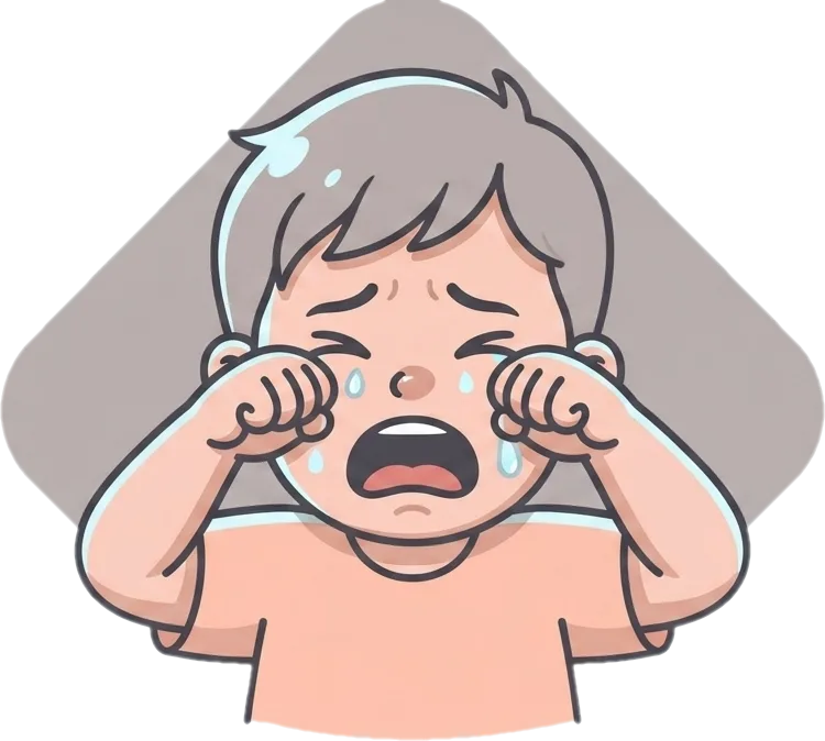 Illustration of "iyak" (cry)