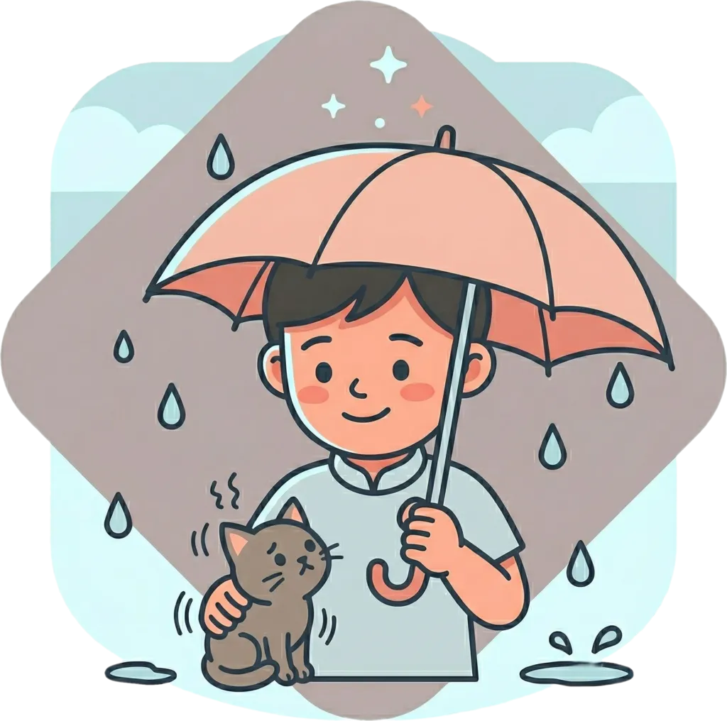 Illustration of "mabait" (kind; good-natured)