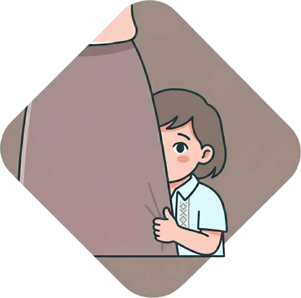 Illustration of "mahiyain" (Shy or timid)