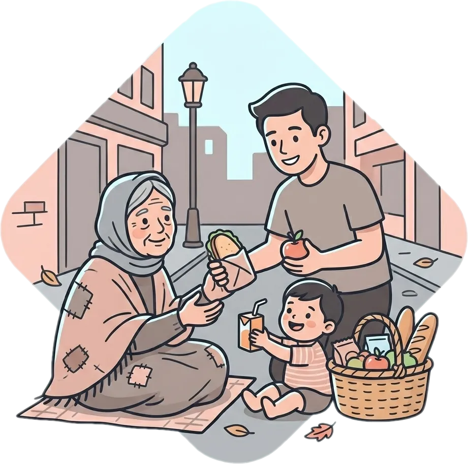 Illustration of "mapagbigay" (generous)