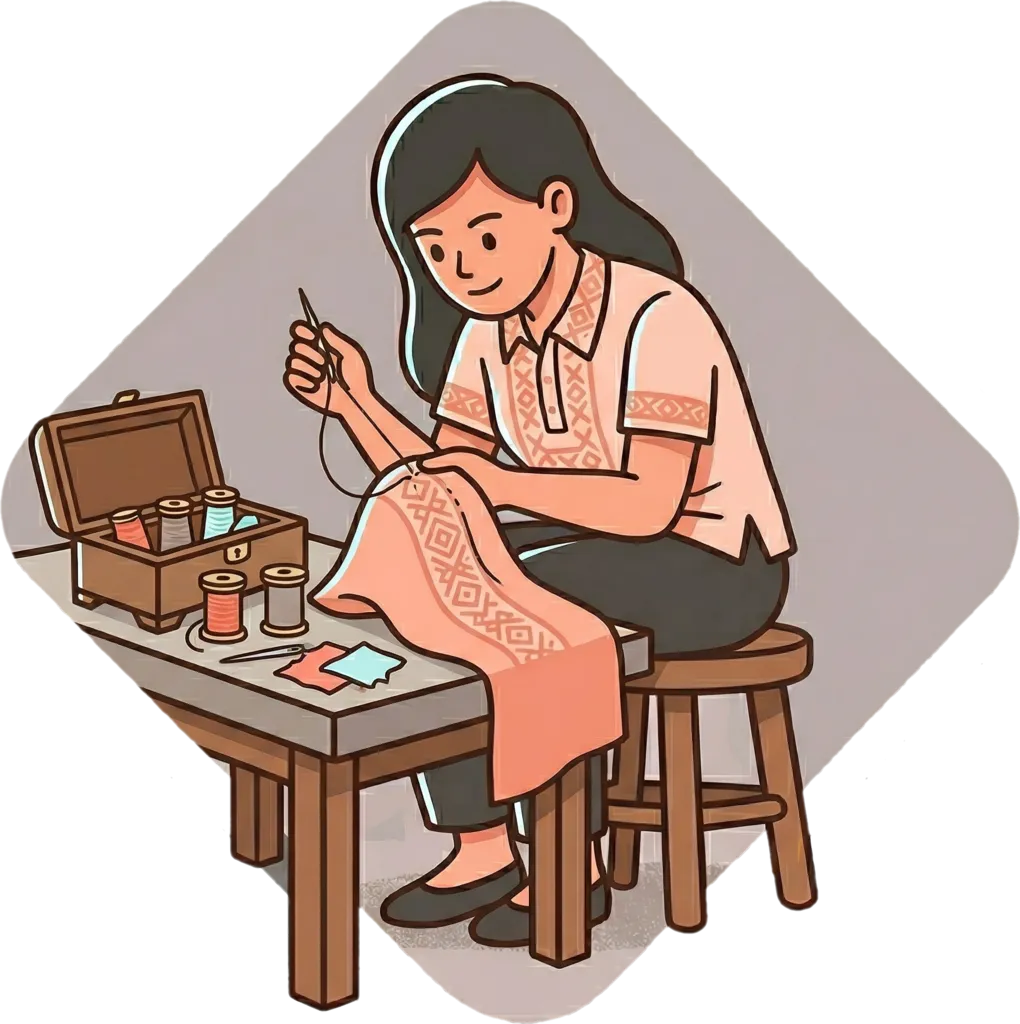 Illustration of "matiyaga" (diligent; persistent)