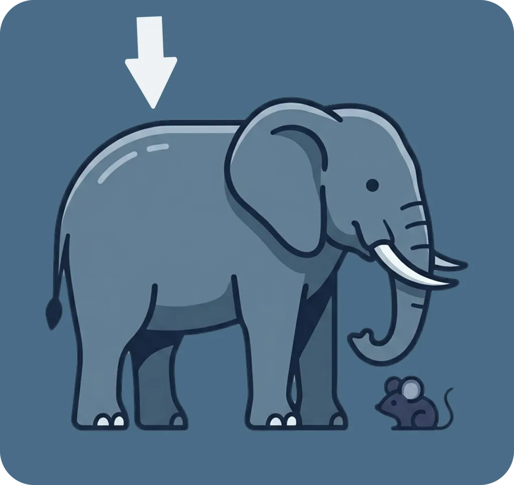 Illustration of "malaki" (big; large)