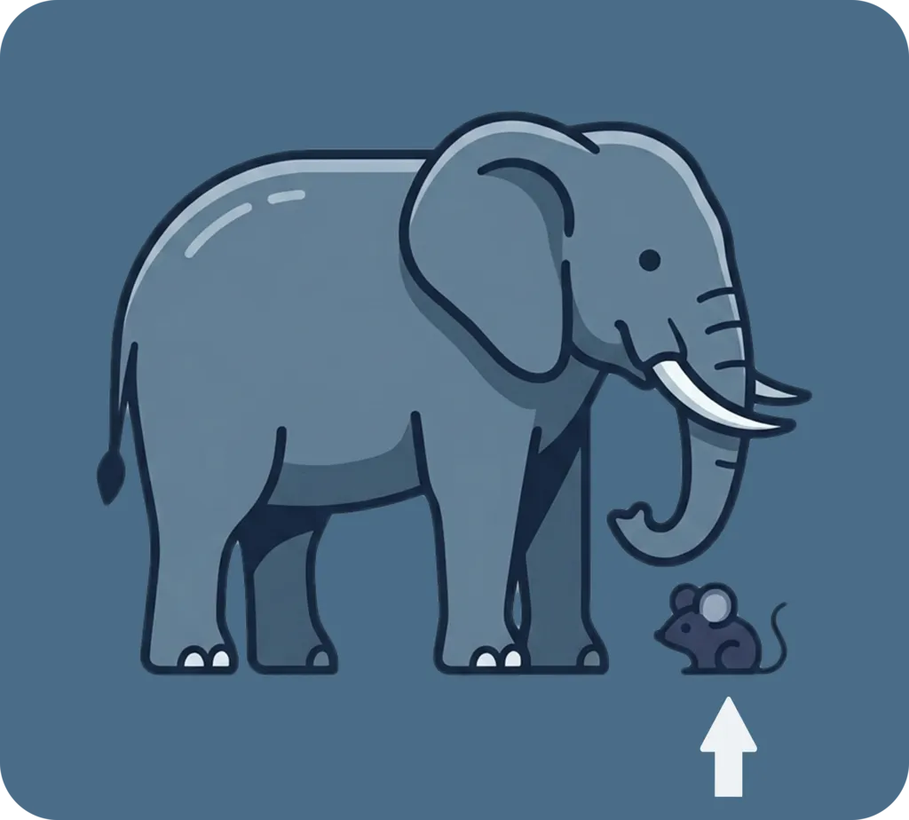 Illustration of "maliit" (small)