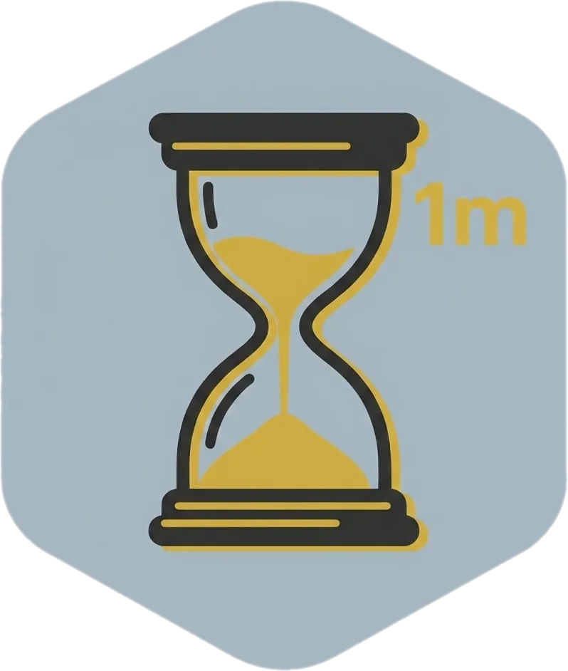 Illustration of the root word "minuto" (minute (time unit))