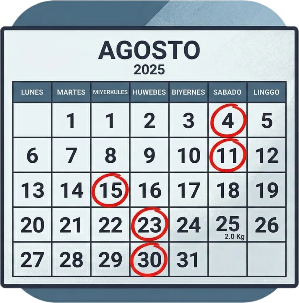 Illustration of "petsa" (date (calendar))