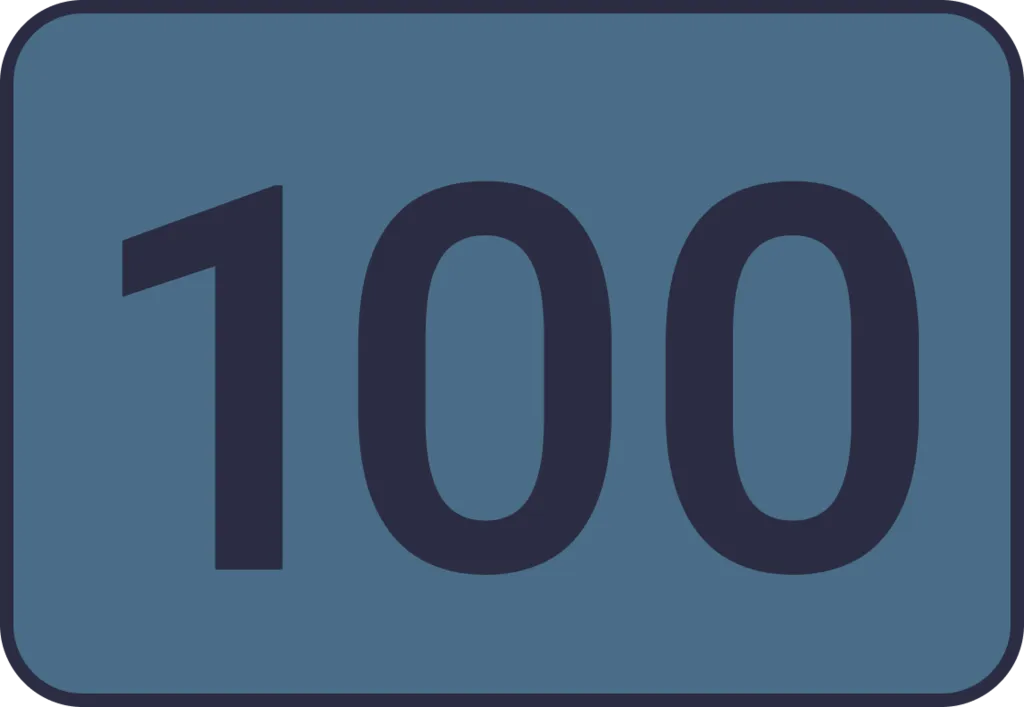 Illustration of "sandaan" (one hundred (100))