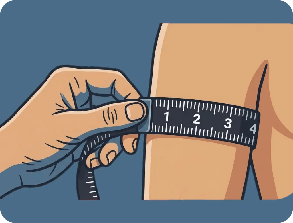 Illustration of the root word "sukat" (measurement; size)