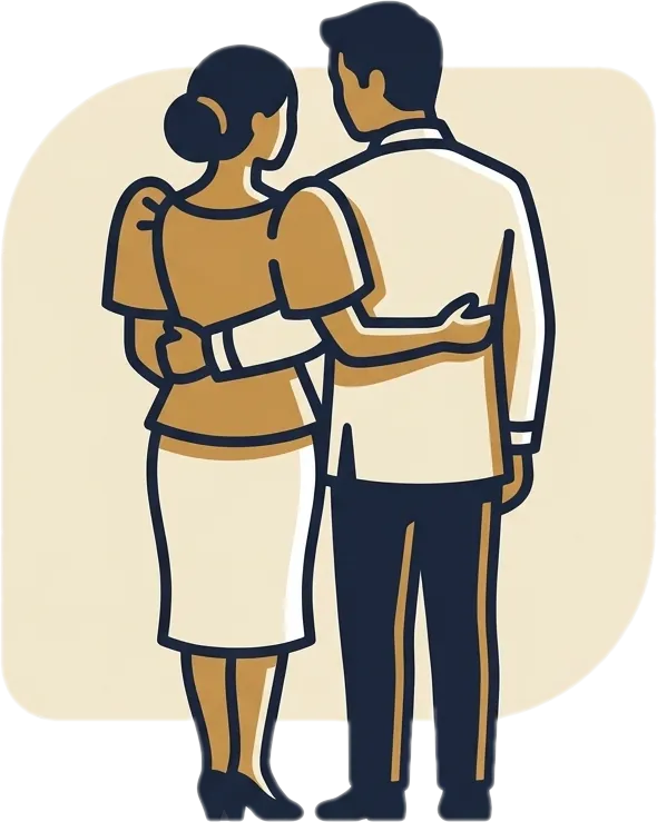 Illustration of the root word "asawa" (spouse (husband or wife))