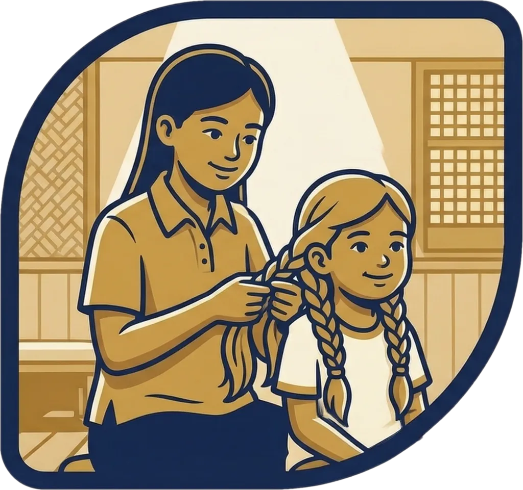 Illustration of the root word "ate" (elder sister)