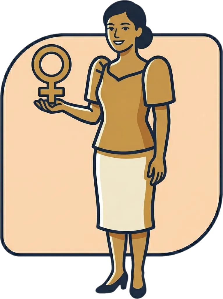 Illustration of the root word "babae" (woman; female)