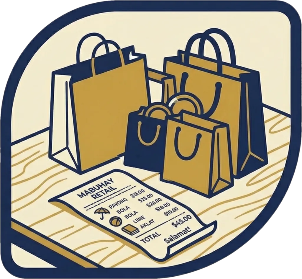 Illustration of "gumastos" (to spend)