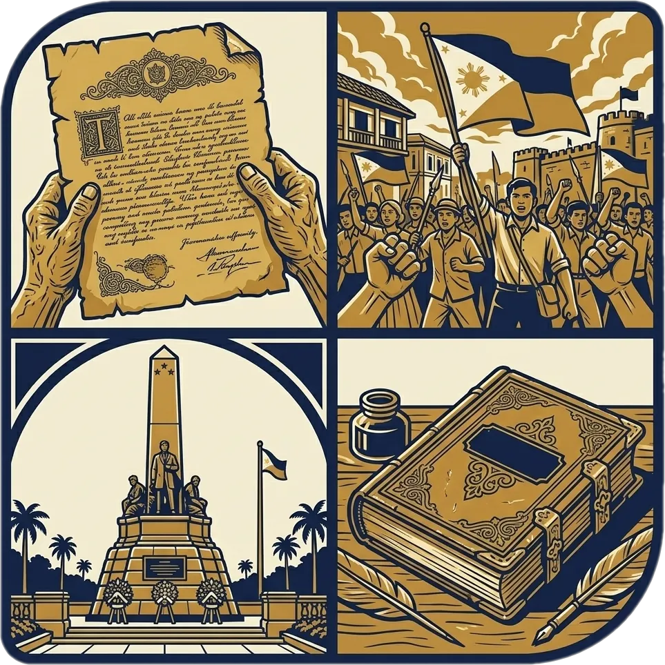 Illustration of "kasaysayan" (history)