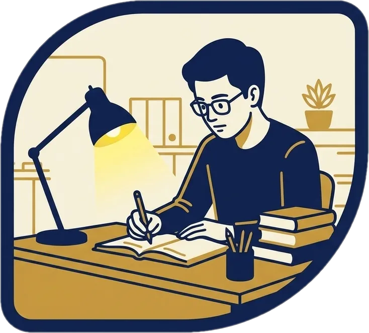 Illustration of "mag-aral" (to study)