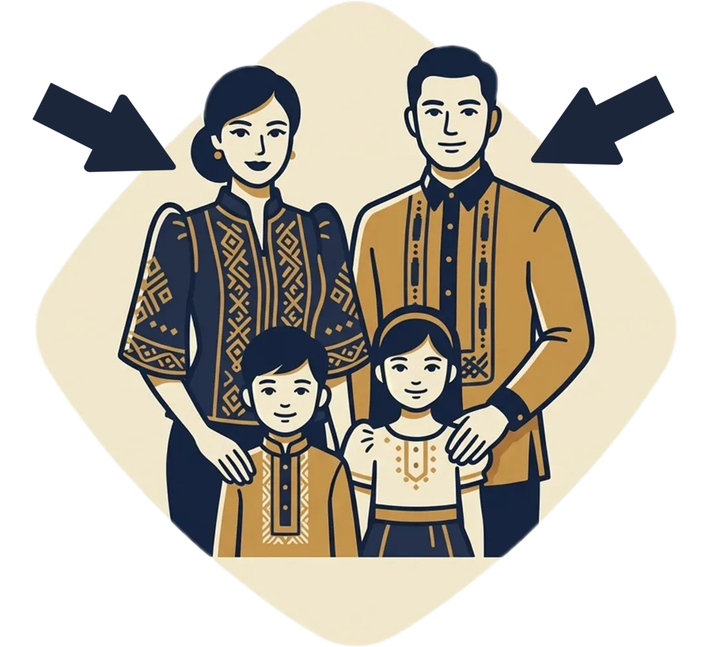 Illustration of "magulang" (parent)