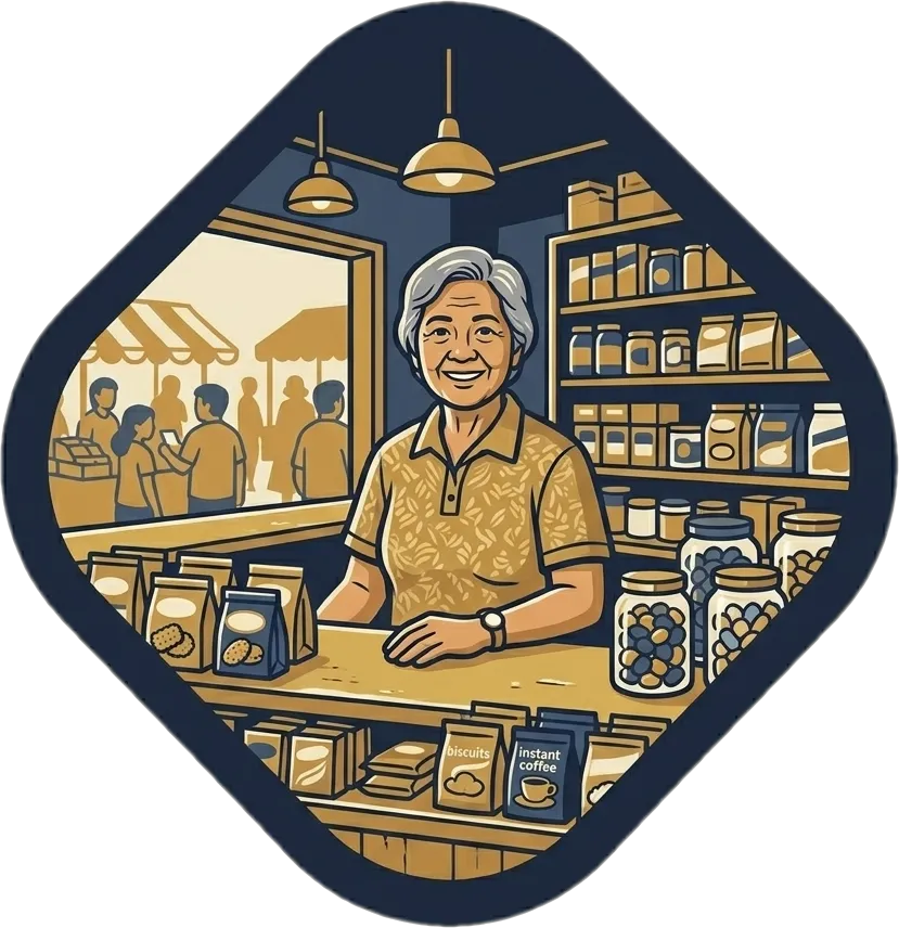 Illustration of "manang" (elderly woman; older sister (honorific))