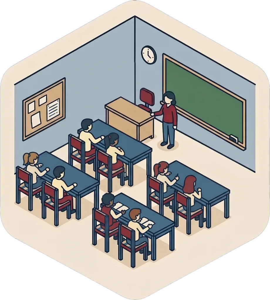Illustration of "paaralan" (school)