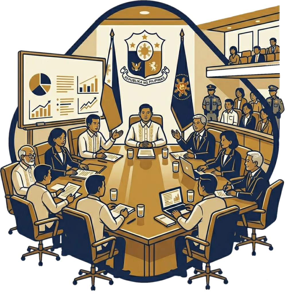 Illustration of "pamahalaan" (to manage)