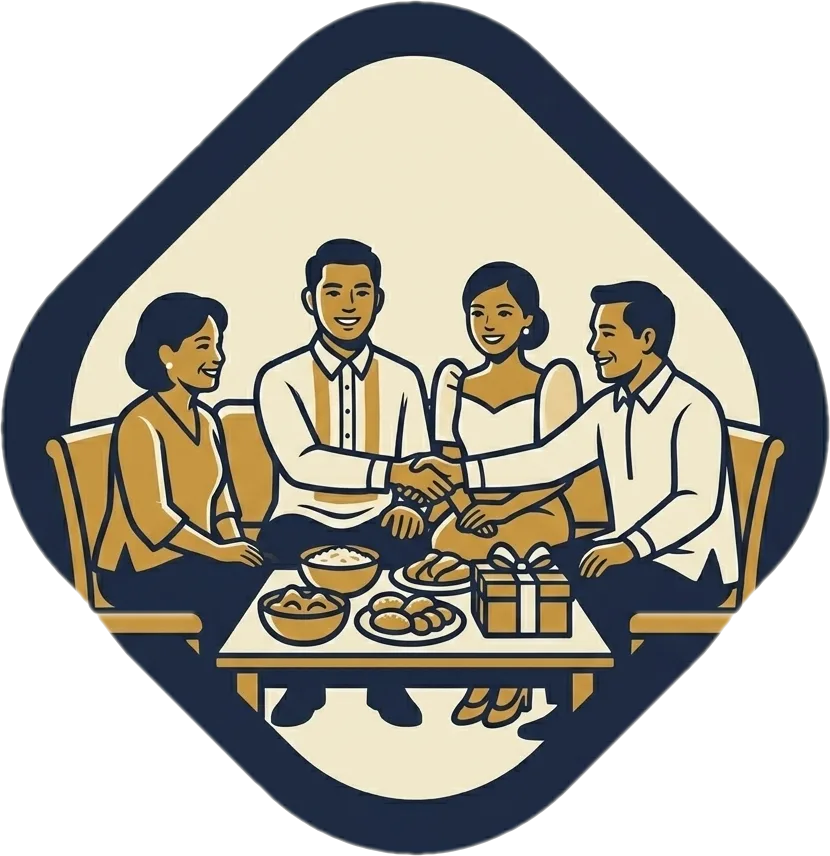 Illustration of "pamamanhikan" (formal visit to ask for a bride's hand)