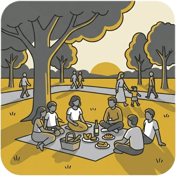 Illustration of the root word "hapon" (afternoon)