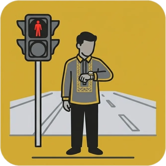 Illustration of "maghintay" (to wait)