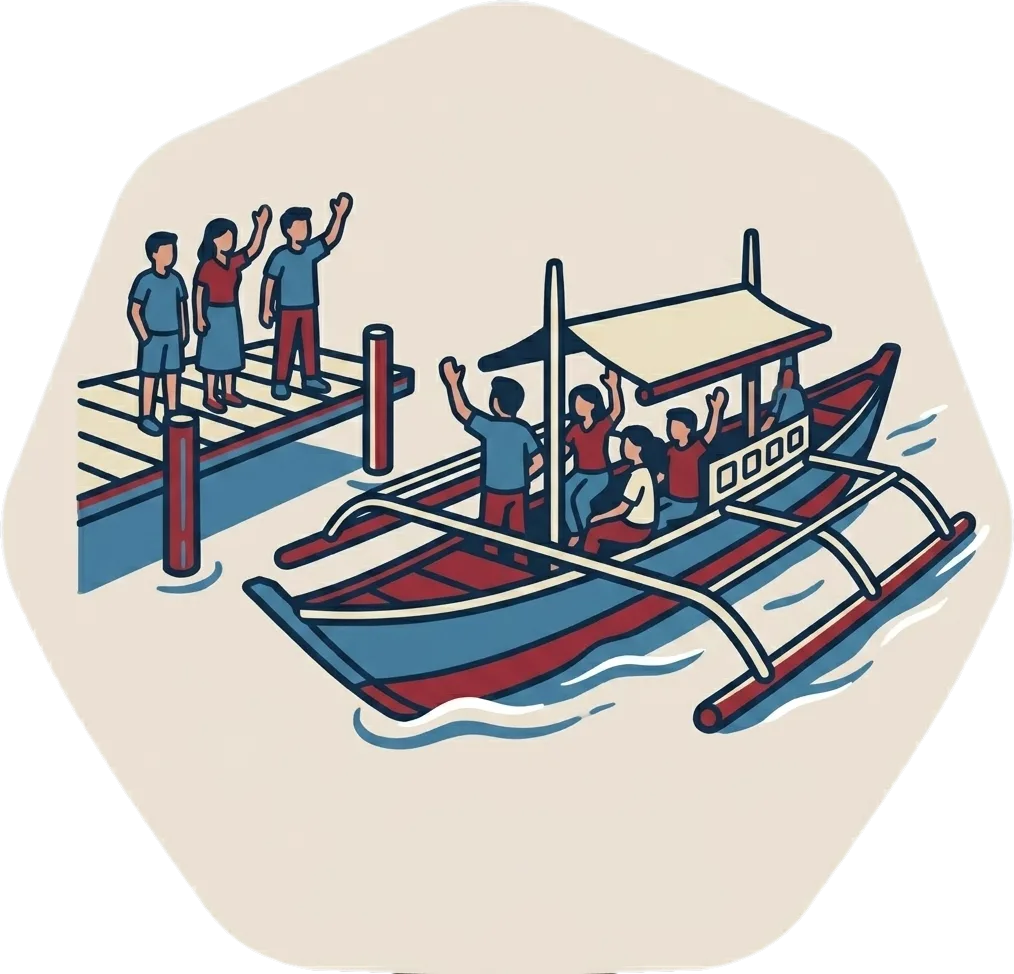 Illustration of "alis" (leave; departure; remove)