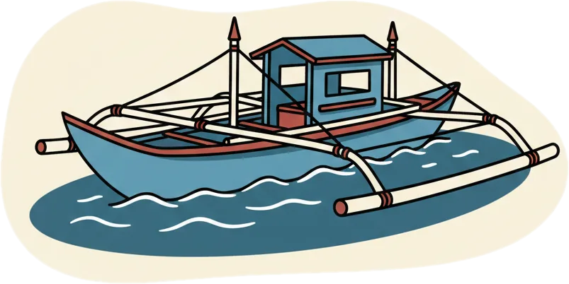 Illustration of the root word "bangka" (boat)