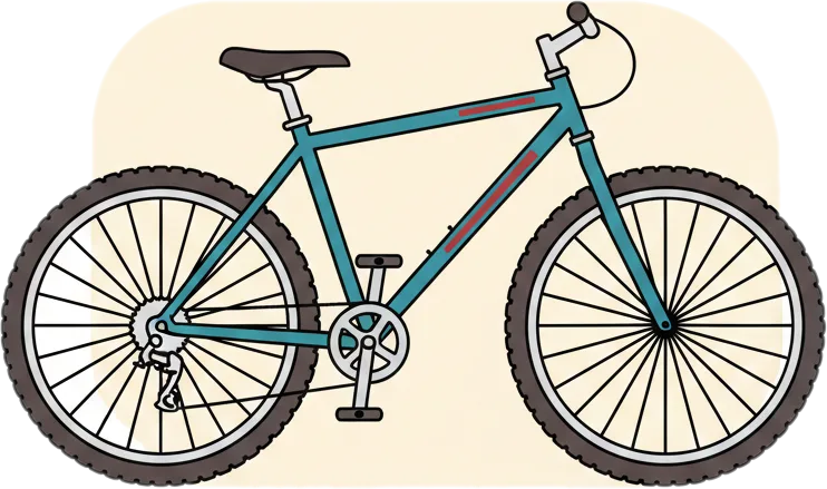 Illustration of the root word "bisikleta" (bicycle)