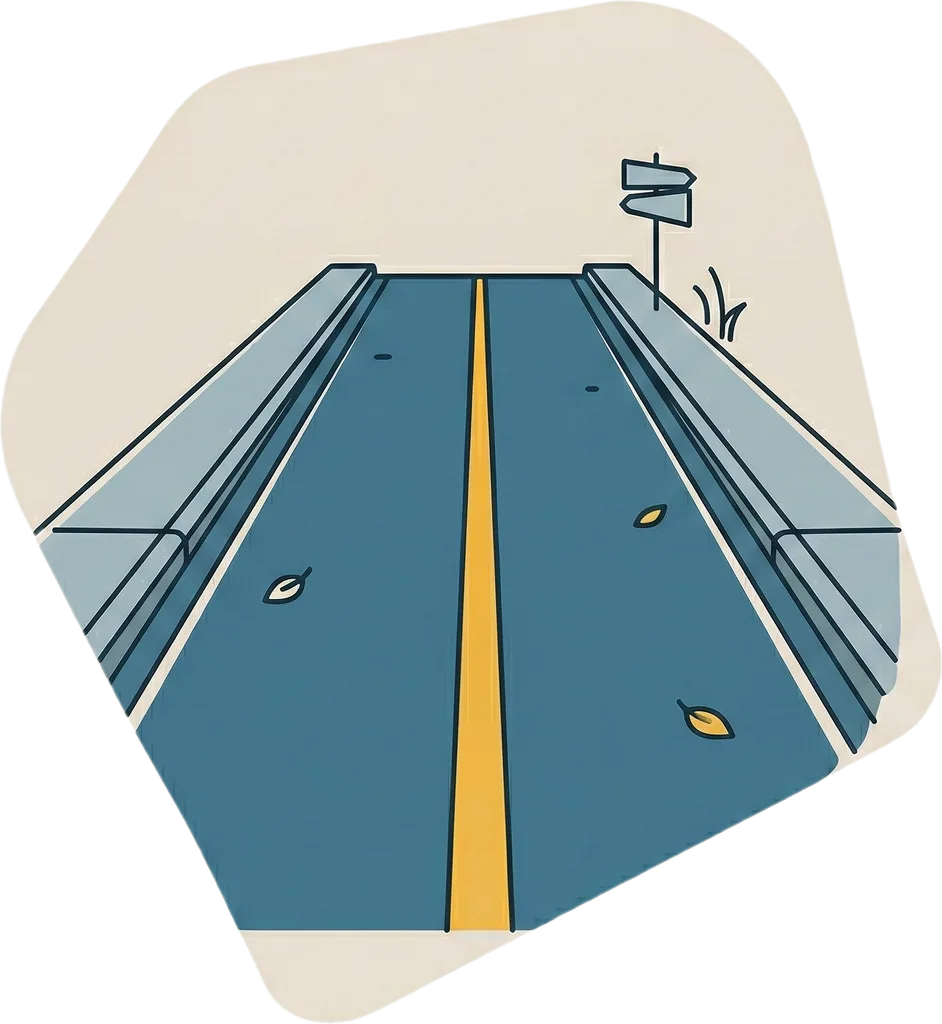 Illustration of "daan" (road, path, or way)