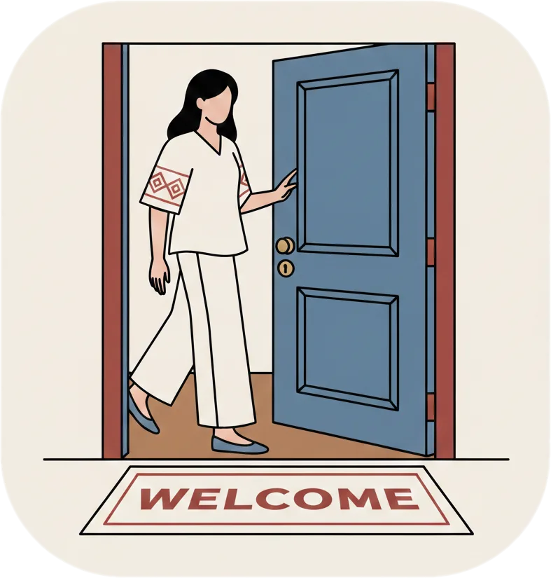 Illustration of "dumating" (to arrive)