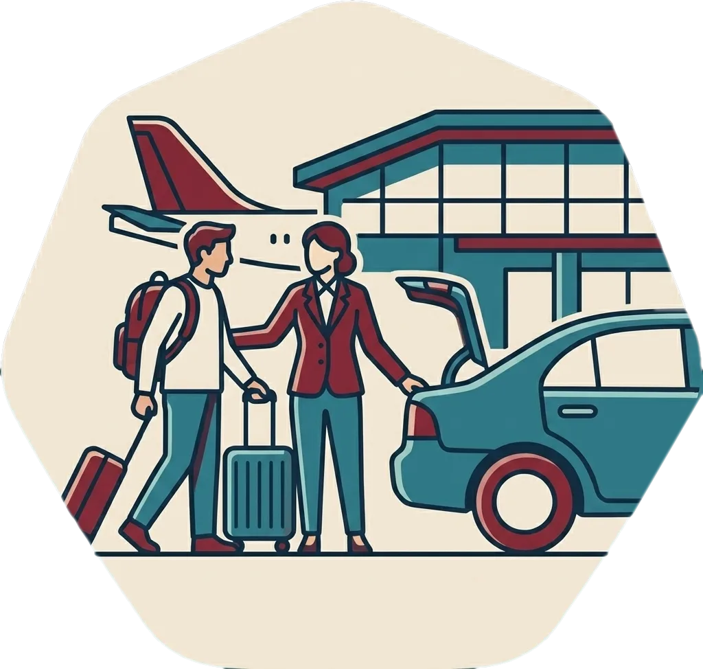 Illustration of "hatid" (accompany; escort)